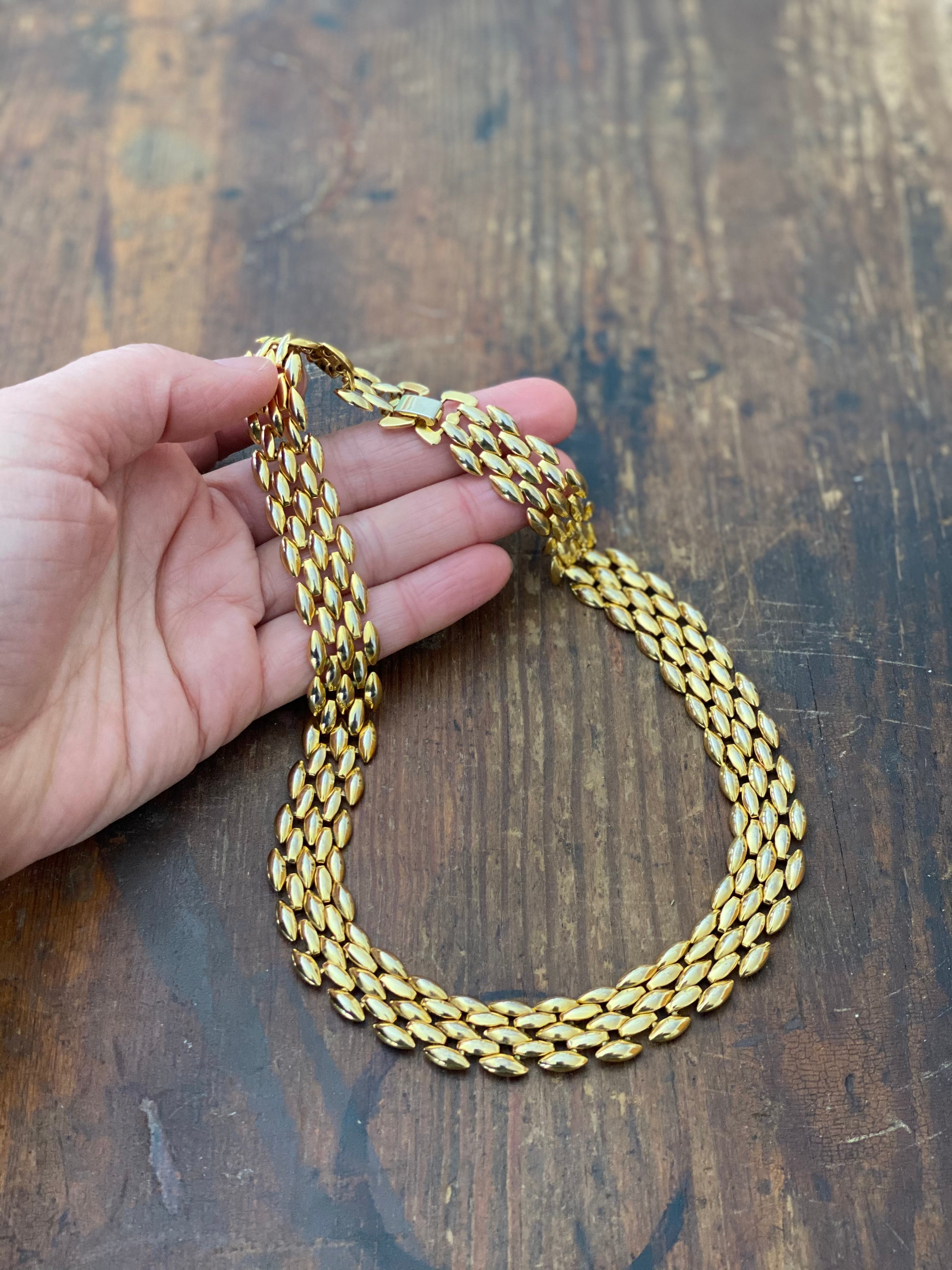 Vintage Gold Disco Necklace